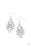 Stunning Starlet - White Earrings - Paparazzi Accessories Earrings Bedazzle Me Pretty Mobile Fashion Boutique