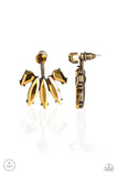 Stunningly Striking - Brass Earrings - Paparazzi Accessories Earrings Bedazzle Me Pretty Mobile Fashion Boutique