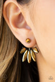 Stunningly Striking - Brass Earrings - Paparazzi Accessories Earrings Bedazzle Me Pretty Mobile Fashion Boutique