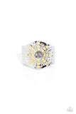 Stylish Sunbeams - Yellow Ring - Paparazzi Accessories Ring Bedazzle Me Pretty Mobile Fashion Boutique