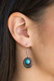 Stylishly Saharan - Blue Earrings - Paparazzi Accessories Earrings Bedazzle Me Pretty Mobile Fashion Boutique