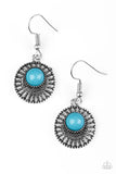 Stylishly Saharan - Blue Earrings - Paparazzi Accessories Earrings Bedazzle Me Pretty Mobile Fashion Boutique