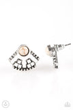 Stylishly Santa Fe - White Post Earrings - Paparazzi Accessories Earrings Bedazzle Me Pretty Mobile Fashion Boutique