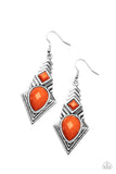 Stylishly Sonoran - Orange Earrings - Paparazzi Accessories Earrings Bedazzle Me Pretty Mobile Fashion Boutique