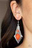 Stylishly Sonoran - Orange Earrings - Paparazzi Accessories Earrings Bedazzle Me Pretty Mobile Fashion Boutique