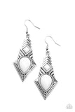 Stylishly Sonoran - White Earrings - Paparazzi Accessories Earrings Bedazzle Me Pretty Mobile Fashion Boutique