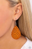 Stylishly Subtropical - Orange Earrings - Paparazzi Accessories Earrings Bedazzle Me Pretty Mobile Fashion Boutique
