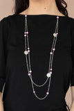 Sublime Awakening - Purple Necklace - Paparazzi Accessories Necklace Bedazzle Me Pretty Mobile Fashion Boutique