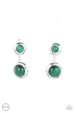 Subtle Smolder - Green Clip-On Earrings - Paparazzi Accessories Clip-On Earrings Bedazzle Me Pretty Mobile Fashion Boutique