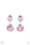 Subtle Smolder - Pink Clip-On Earrings - Paparazzi Accessories Clip-On Earrings Bedazzle Me Pretty Mobile Fashion Boutique