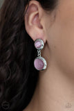 Subtle Smolder - Pink Clip-On Earrings - Paparazzi Accessories Clip-On Earrings Bedazzle Me Pretty Mobile Fashion Boutique