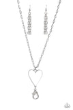 Subtle Soulmate - White Lanyard - Paparazzi Accessories Lanyard Bedazzle Me Pretty Mobile Fashion Boutique