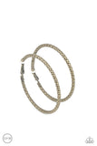 Subtly Sassy - Brass Clip-On Earrings - Paparazzi Accessories Clip-On Earrings Bedazzle Me Pretty Mobile Fashion Boutique
