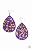 Suburban Jungle - Purple Earrings - Paparazzi Accessories Earrings Bedazzle Me Pretty Mobile Fashion Boutique