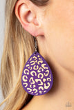 Suburban Jungle - Purple Earrings - Paparazzi Accessories Earrings Bedazzle Me Pretty Mobile Fashion Boutique