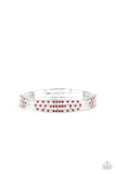 Suburban Scene - Red Bracelet - Paparazzi Accessories Bracelet Bedazzle Me Pretty Mobile Fashion Boutique