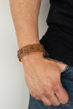 Suburban Wrangler - Green Mens Bracelet - Paparazzi Accessories Mens Bracelet Bedazzle Me Pretty Mobile Fashion Boutique