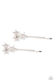 Suddenly Starstruck - Silver Hair Clip - Paparazzi Accessories Hair Clip Bedazzle Me Pretty Mobile Fashion Boutique