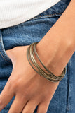 Suddenly Synced - Brass Bracelet - Paparazzi Accessories Bracelet Bedazzle Me Pretty Mobile Fashion Boutique