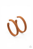 Suede Parade - Brown Earrings - Paparazzi Accessories Earrings Bedazzle Me Pretty Mobile Fashion Boutique