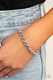 SUEDE Side to Side - Silver Bracelet - Paparazzi Accessories Bracelet Bedazzle Me Pretty Mobile Fashion Boutique
