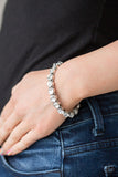 Sugar-Coated Sparkle - White Bracelet - Paparazzi Accessories Bracelet FS-Bedazzle Me Pretty Mobile Fashion Boutique