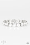 Sugar-Coated Sparkle - White Bracelet - Paparazzi Accessories Bracelet FS-Bedazzle Me Pretty Mobile Fashion Boutique