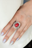 Sugar-Coated Splendor - Red Ring - Paparazzi Accessories Ring Bedazzle Me Pretty Mobile Fashion Boutique