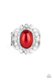 Sugar-Coated Splendor - Red Ring - Paparazzi Accessories Ring Bedazzle Me Pretty Mobile Fashion Boutique