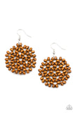 Summer Escapade - Brown Earrings - Paparazzi Accessories Earrings Bedazzle Me Pretty Mobile Fashion Boutique