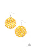 Summer Escapade - Yellow Earrings - Paparazzi Accessories Earrings Bedazzle Me Pretty Mobile Fashion Boutique
