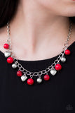 Summer Fling - Red Necklace - Paparazzi Accessories Necklace Bedazzle Me Pretty Mobile Fashion Boutique