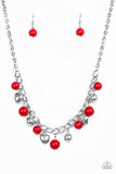 Summer Fling - Red Necklace - Paparazzi Accessories Necklace Bedazzle Me Pretty Mobile Fashion Boutique