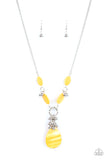 Summer Idol - Yellow Necklace - Paparazzi Accessories Necklace Bedazzle Me Pretty Mobile Fashion Boutique