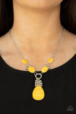 Summer Idol - Yellow Necklace - Paparazzi Accessories Necklace Bedazzle Me Pretty Mobile Fashion Boutique