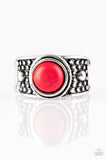 Summer Oasis - Red Ring - Paparazzi Accessories Ring Bedazzle Me Pretty Mobile Fashion Boutique