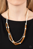 Summer Odyssey - White Necklace - Paparazzi Accessories Necklace Bedazzle Me Pretty Mobile Fashion Boutique