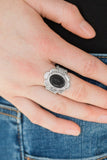 Summer Paradise - Black Ring - Paparazzi Accessories Ring Bedazzle Me Pretty Mobile Fashion Boutique