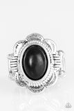 Summer Paradise - Black Ring - Paparazzi Accessories Ring Bedazzle Me Pretty Mobile Fashion Boutique