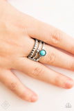 Summer Retreat - Blue Ring - Paparazzi Accessories Ring Bedazzle Me Pretty Mobile Fashion Boutique