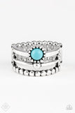 Summer Retreat - Blue Ring - Paparazzi Accessories Ring Bedazzle Me Pretty Mobile Fashion Boutique