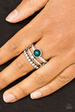 Summer Retreat - Green Ring - Paparazzi Accessories Ring Bedazzle Me Pretty Mobile Fashion Boutique