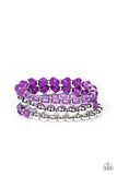 Summer Sabbatical - Purple Bracelet - Paparazzi Accessories Bracelet Bedazzle Me Pretty Mobile Fashion Boutique
