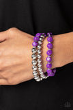 Summer Sabbatical - Purple Bracelet - Paparazzi Accessories Bracelet Bedazzle Me Pretty Mobile Fashion Boutique