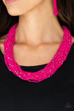 Summer Samba - Pink Necklace - Paparazzi Accessories Necklace Bedazzle Me Pretty Mobile Fashion Boutique