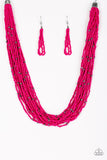 Summer Samba - Pink Necklace - Paparazzi Accessories Necklace Bedazzle Me Pretty Mobile Fashion Boutique
