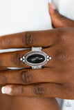 Summer Sandstone - Black Ring - Paparazzi Accessories Ring Bedazzle Me Pretty Mobile Fashion Boutique