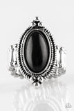 Summer Sandstone - Black Ring - Paparazzi Accessories Ring Bedazzle Me Pretty Mobile Fashion Boutique