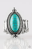 Summer Sandstone - Blue Ring - Paparazzi Accessories Ring Bedazzle Me Pretty Mobile Fashion Boutique