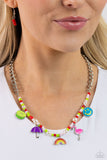 Summer Sentiment - Red Necklace - Paparazzi Accessories Necklace Bedazzle Me Pretty Mobile Fashion Boutique